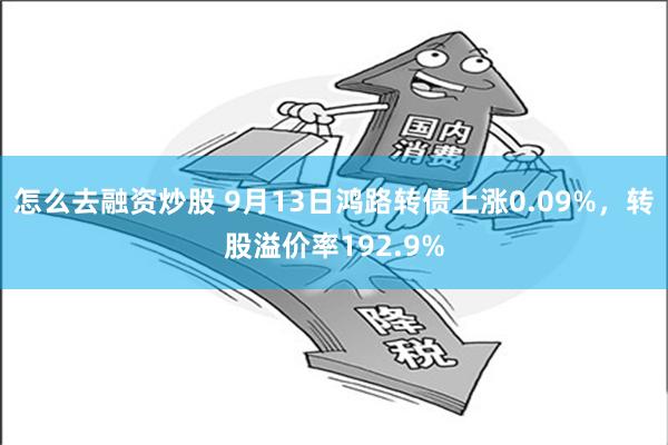 怎么去融资炒股 9月13日鸿路转债上涨0.09%，转股溢价率192.9%