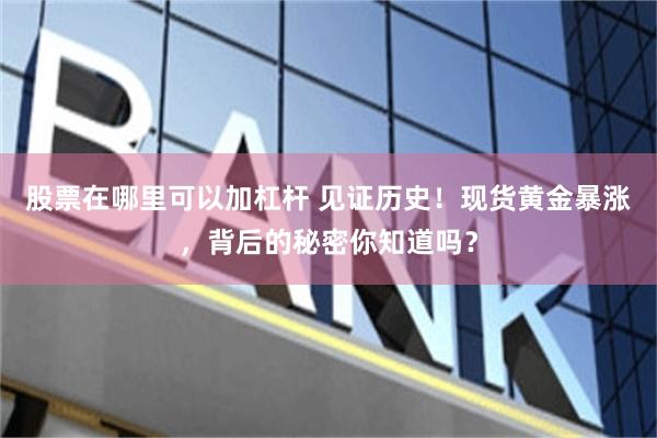 股票在哪里可以加杠杆 见证历史！现货黄金暴涨，背后的秘密你知道吗？