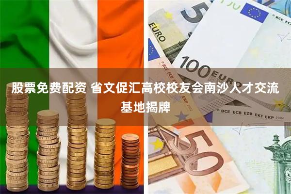 股票免费配资 省文促汇高校校友会南沙人才交流基地揭牌