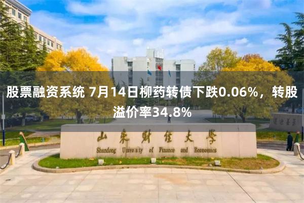 股票融资系统 7月14日柳药转债下跌0.06%，转股溢价率34.8%